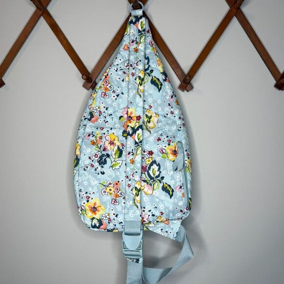 NWOT Vera Bradley Cotton Sling Backpack, Retired Floating Garden Floral Preppy - Picture 3 of 8